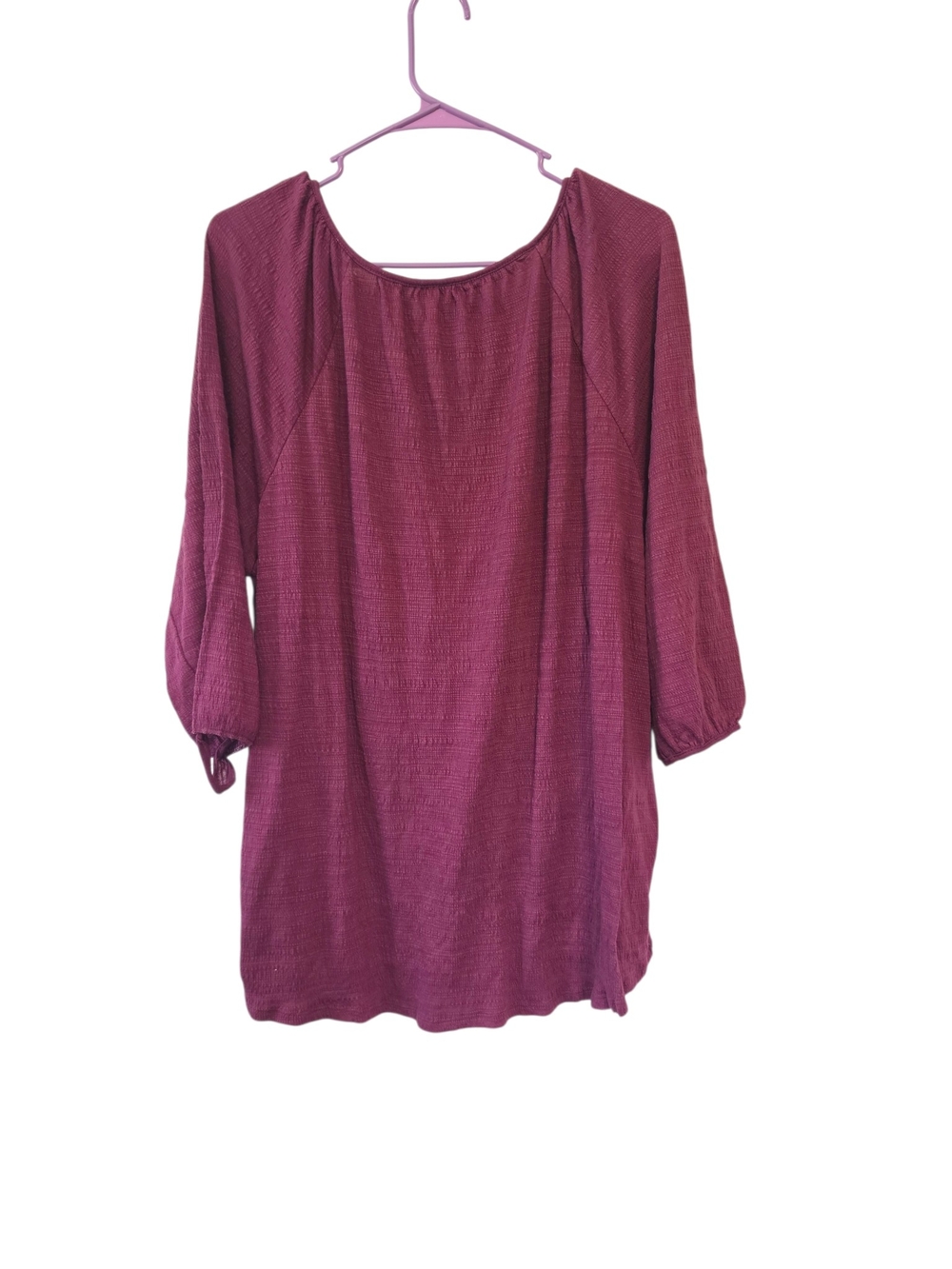 Faded Glory Boho Lace Peasant Top - Plum Purple Size 3X - Picture 2 of 5
